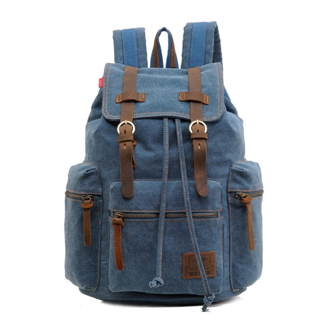 Stylish men's canvas backpack blue