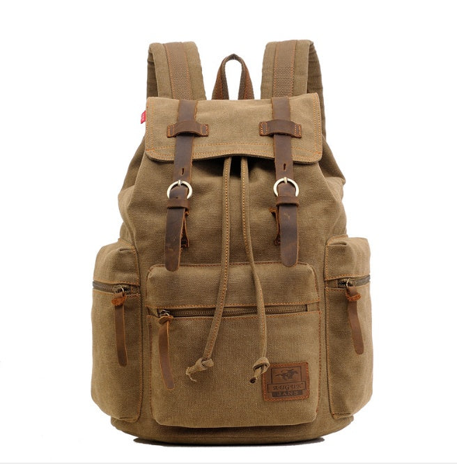 Stylish men's canvas backpack brown