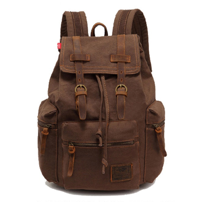 Stylish men's canvas backpack coffee