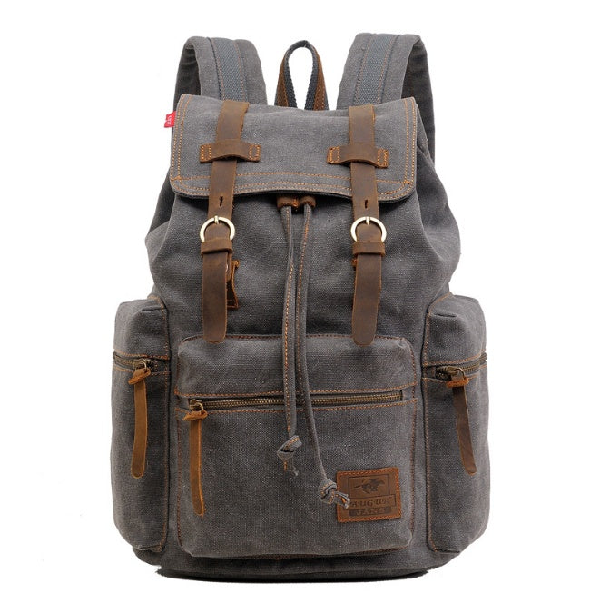 Stylish men's canvas backpack gray