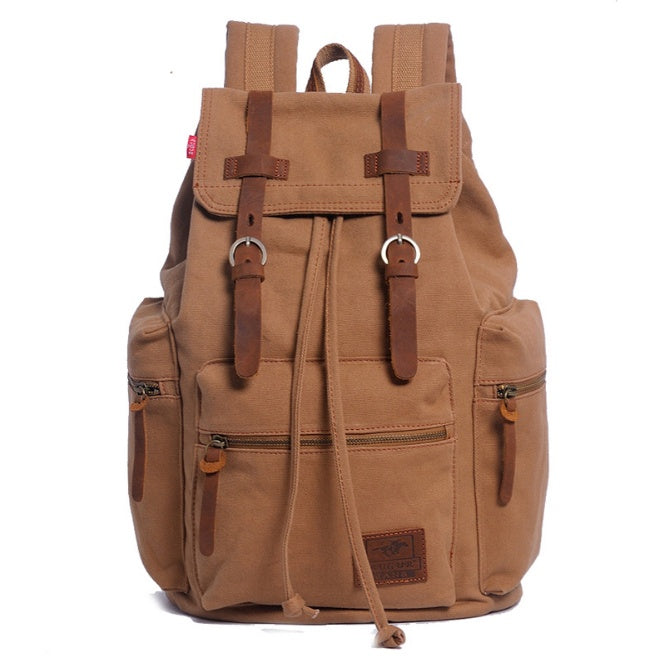 Stylish men's canvas backpack soil yellow