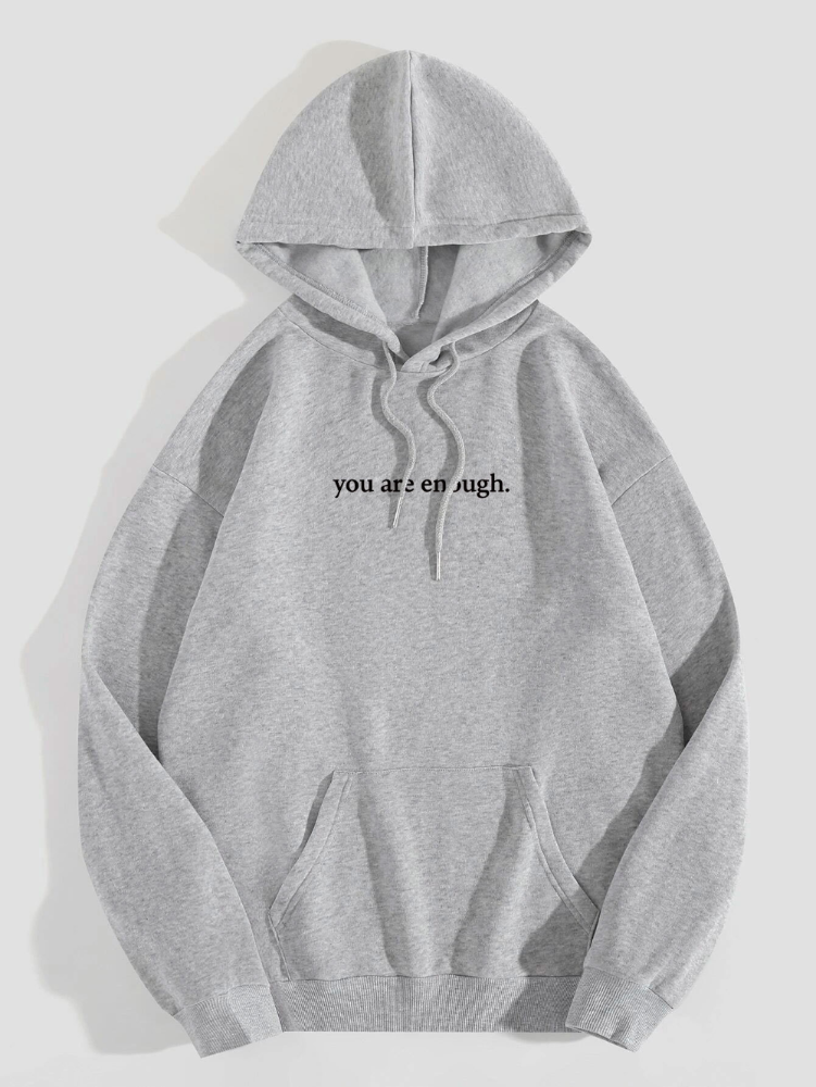 Unisex trendy hoodie with motivational quote