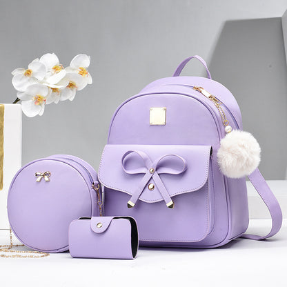 Women's PU leather bag set purple