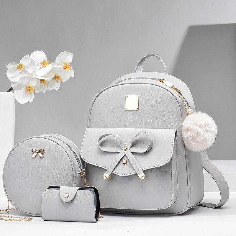 Women's crossbody backpack set gray