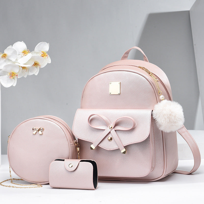 Women's crossbody backpack set pink