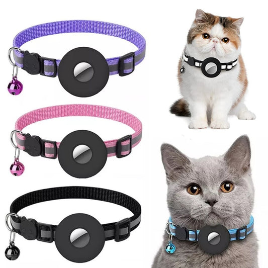 Reflective and waterproof pet collar with AirTag holder