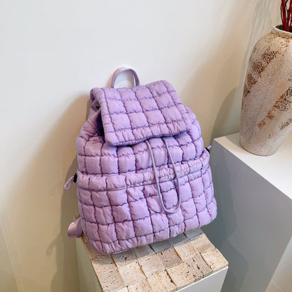 Fashionable candy color quilted backpack