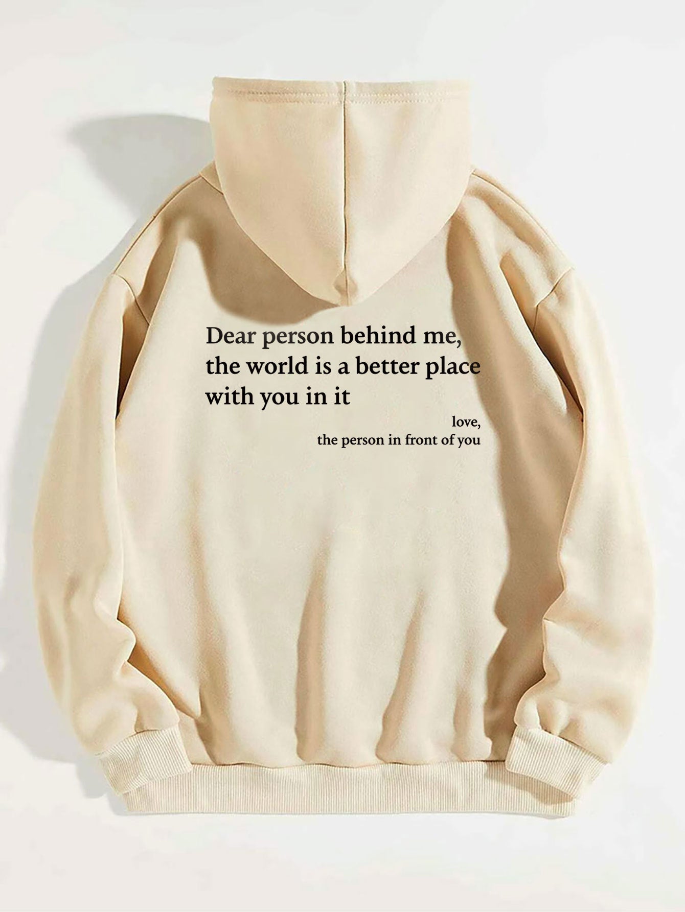 Inspirational message hoodie with kangaroo pocket