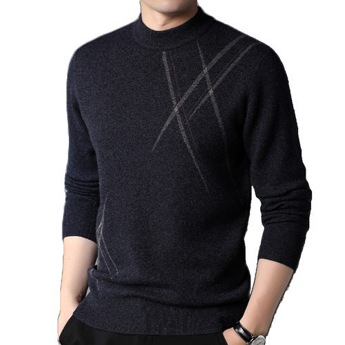 High-quality jacquard pattern wool sweater