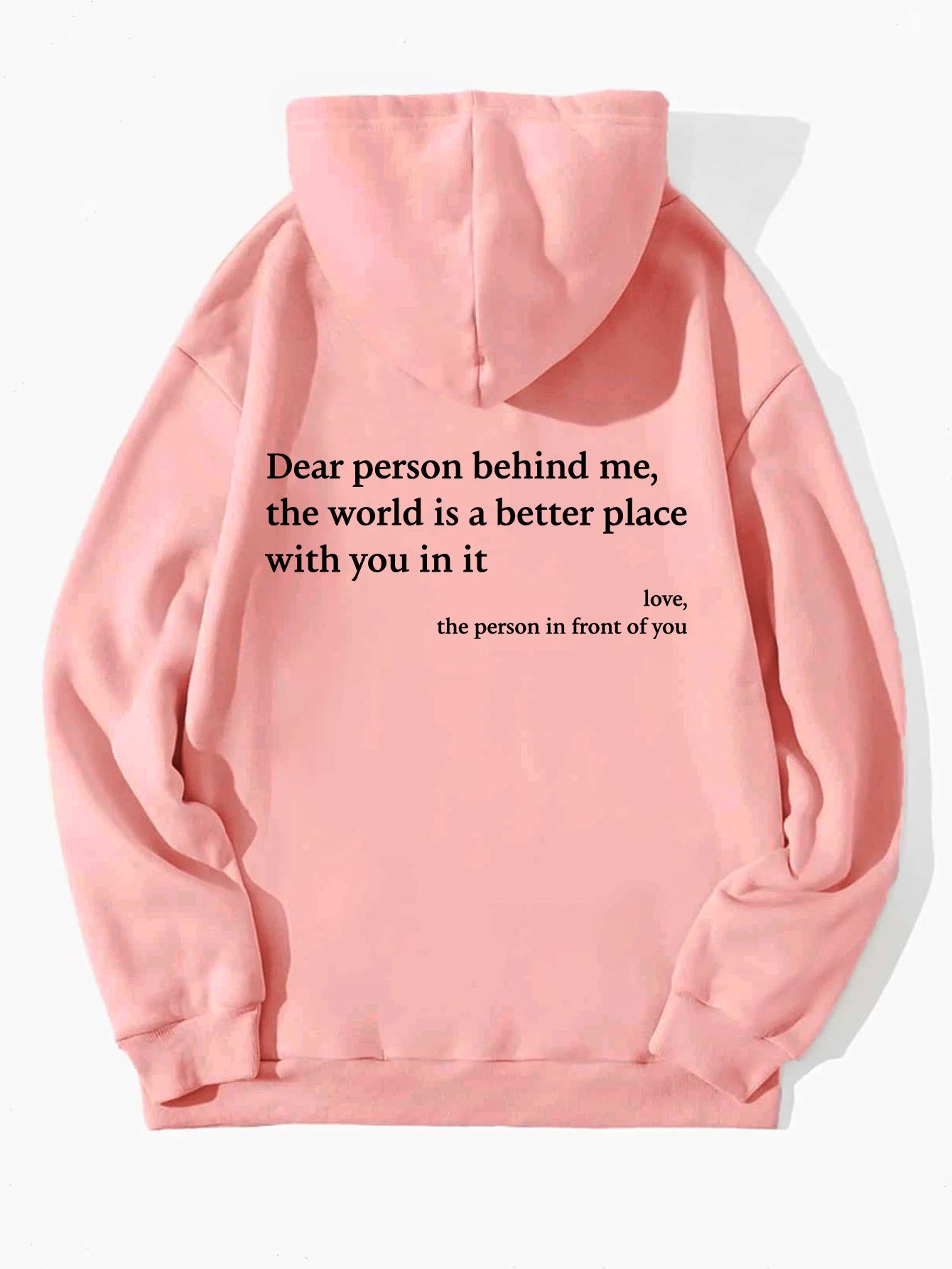 Inspirational message hoodie with kangaroo pocket