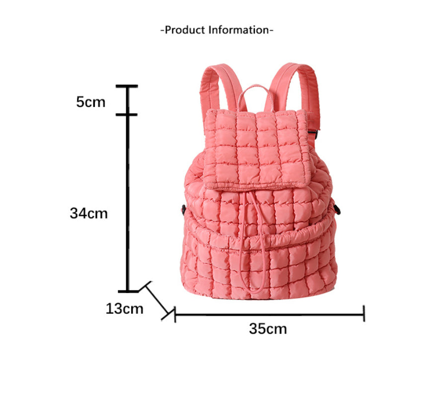 Fashionable candy color quilted backpack