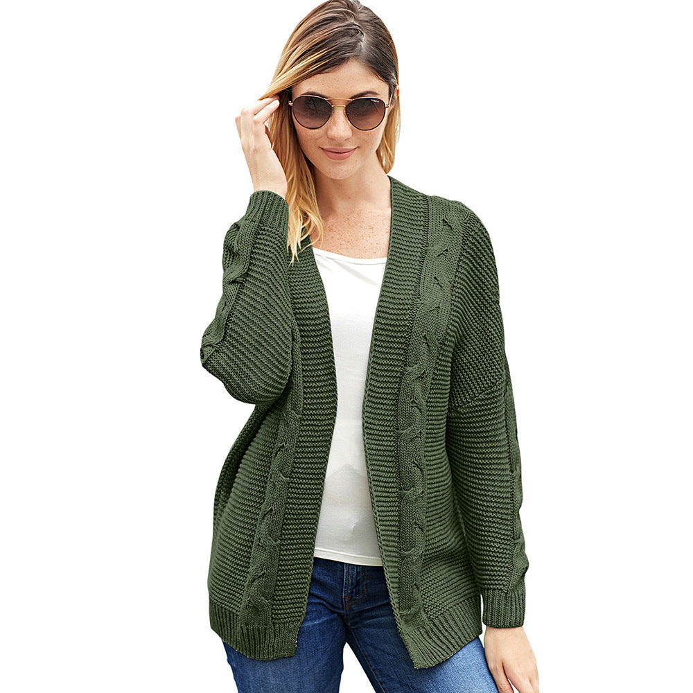 Oversized batwing sleeve cardigan for plus-size women