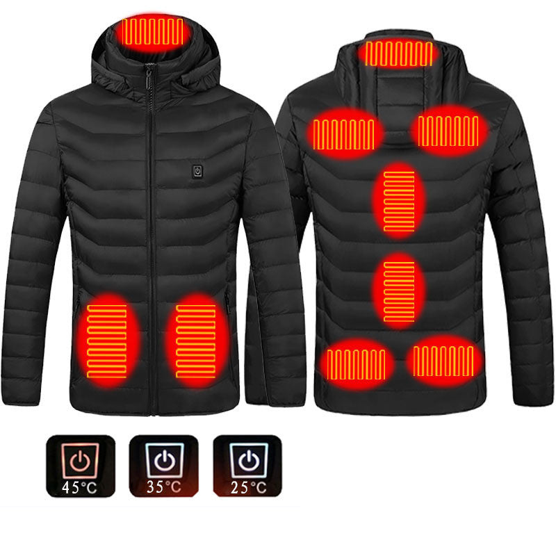 Men's heated jacket coat with USB electric heating Black  Zone 9