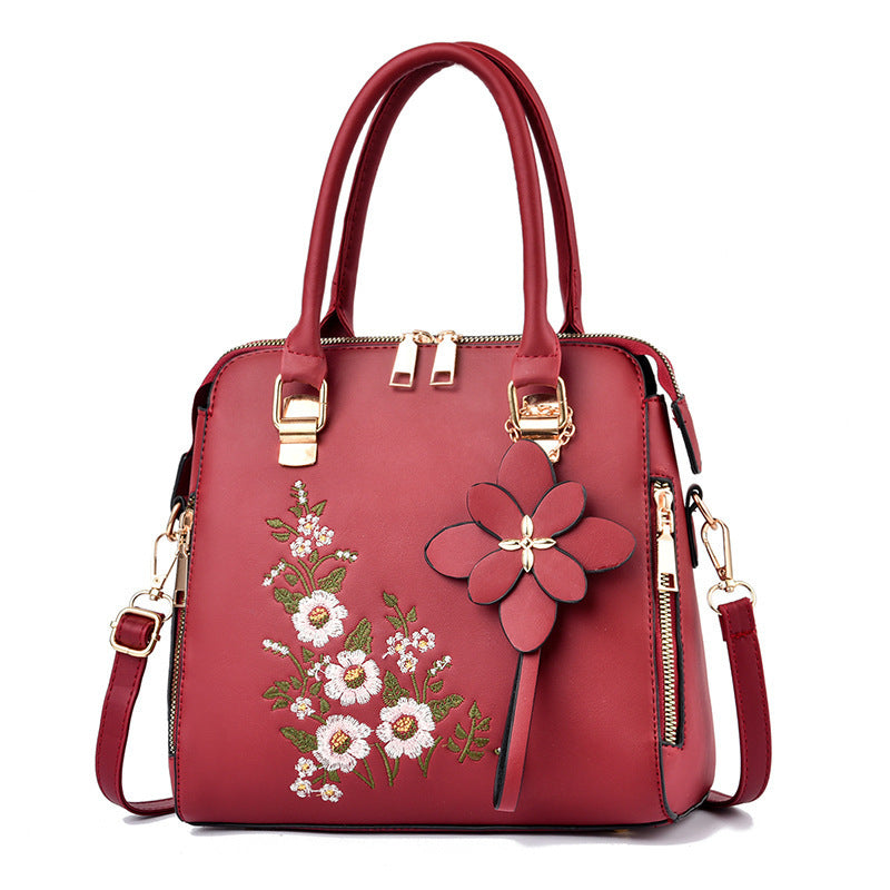 Fashion flowers embroidered handbag for women