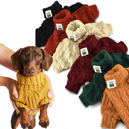 Stylish and warm dog turtleneck sweater