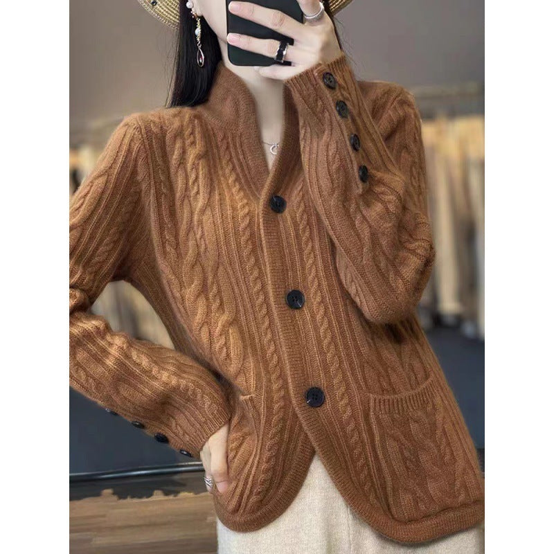 Western-inspired wool coat for women