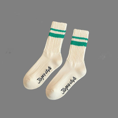 Patterned thick thread tube socks for men