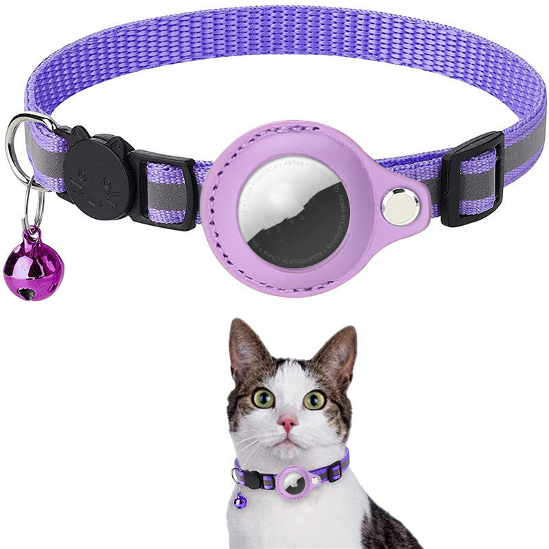 Reflective and waterproof pet collar with AirTag holder